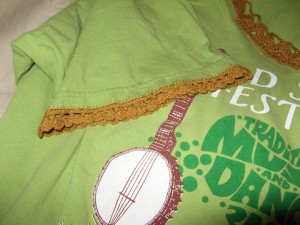 Crochet Edge Green T-Shirt 2